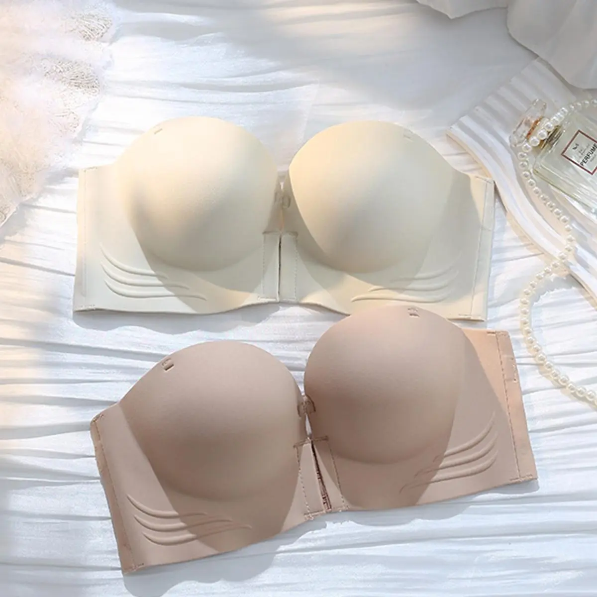 Front Clasp Sexy Push Up Bra For Women Invisible Bra Bra With Detachable Straps Seamless Bra