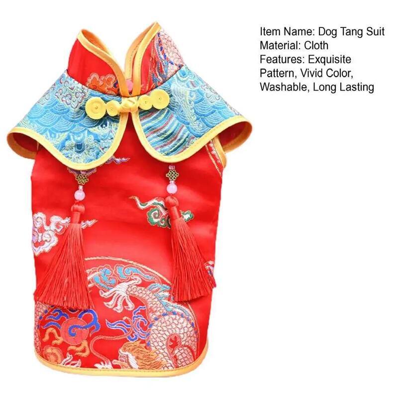 Product Introduction of TTS Homie Tassel Design Button Closure Dress Up Cloth Dog Chinese New Year Clothes Puppy Tang Suit Pet Supplies 20