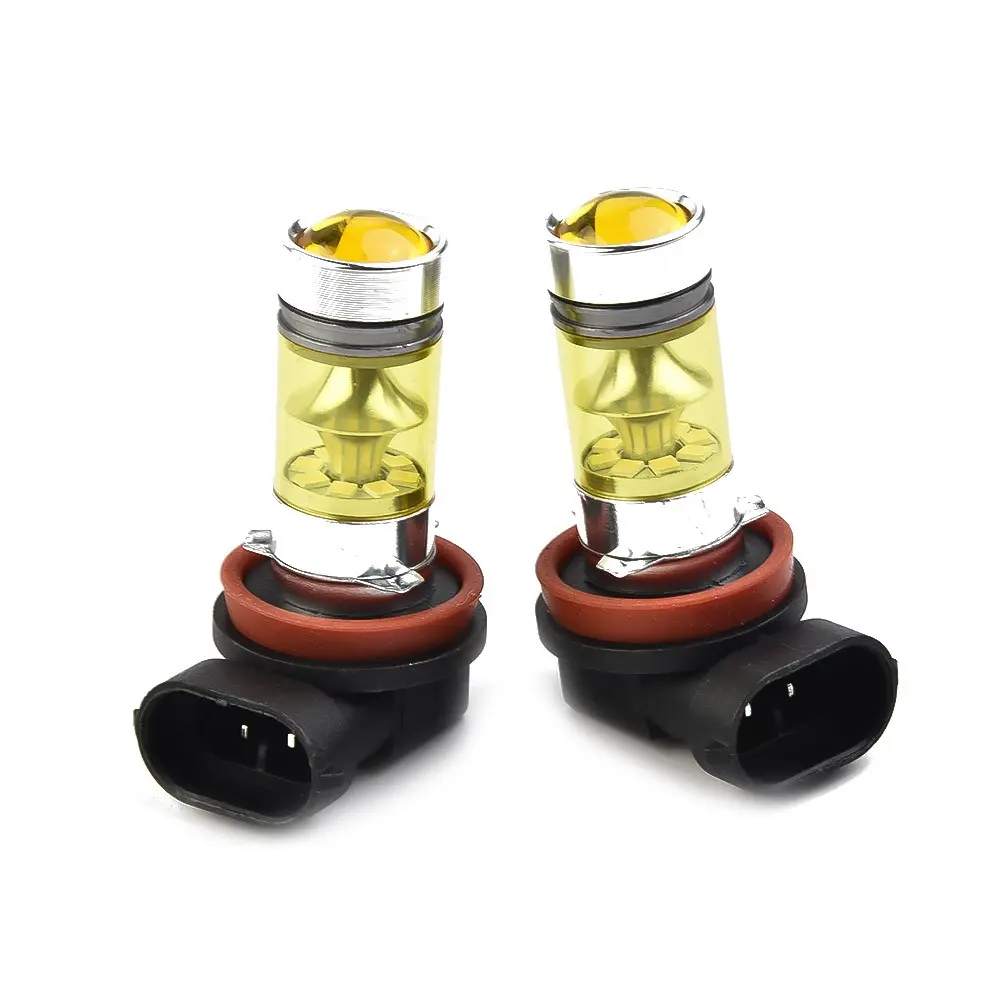 2x H11 H8 Led Yellow Fog Light Bulbs 4300K 100W 1500LM Super Bright  for DRL