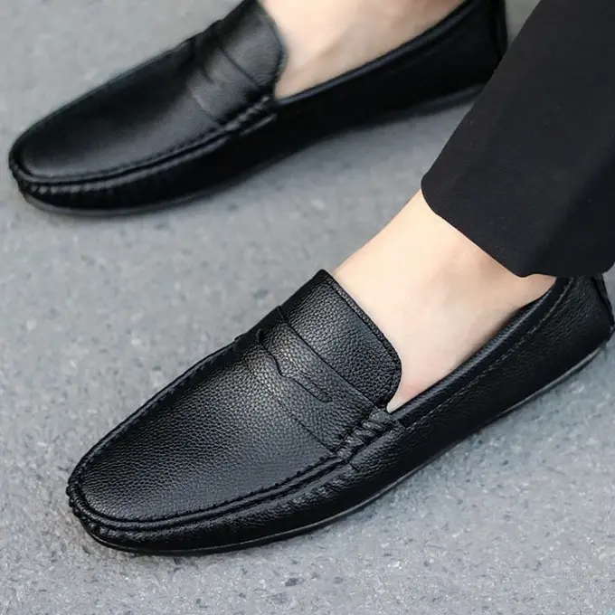 Giày lười nam da mềm thời trang, trẻ trung, đẹp và bền, giày nam đen size từ 38 đến 43,