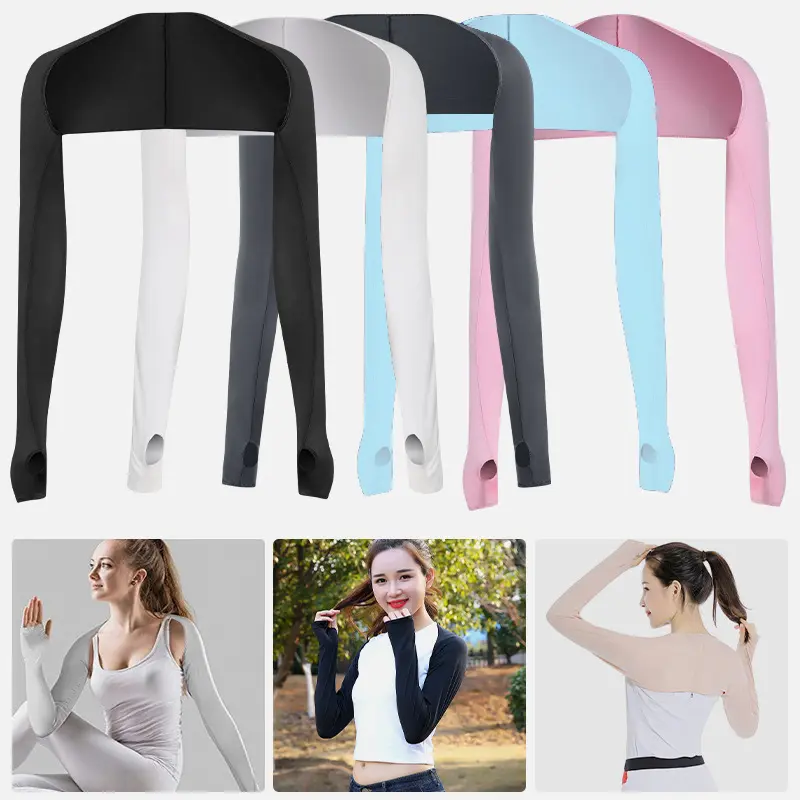 Áo Cardigan Cropped Xén, Dành Cho Nữ, Màu Trơn Có Lỗ Ngón Tay Cái, Dài Tay, Kiểu Bolero Nhún Vai, Dáng Ôm, Áo Khoác Chống Nắng