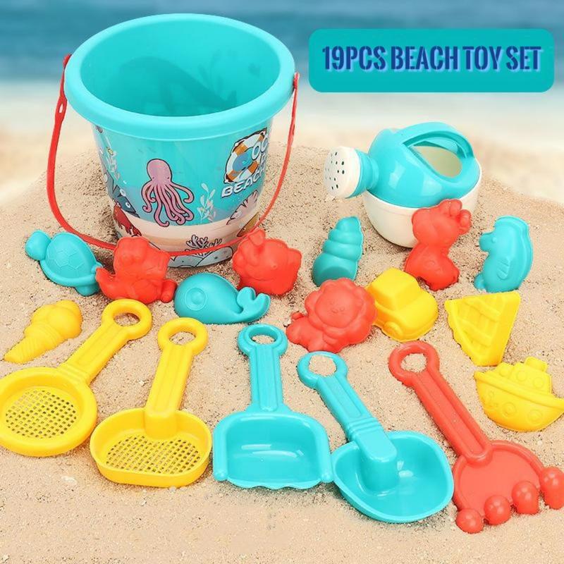 Product Introduction of Creative Multicolor Beach Toys Set Sand Mold Watering Kettle Sand Toy Bucket Shovel Outdoor Game Digging Sand Kit Gift 14