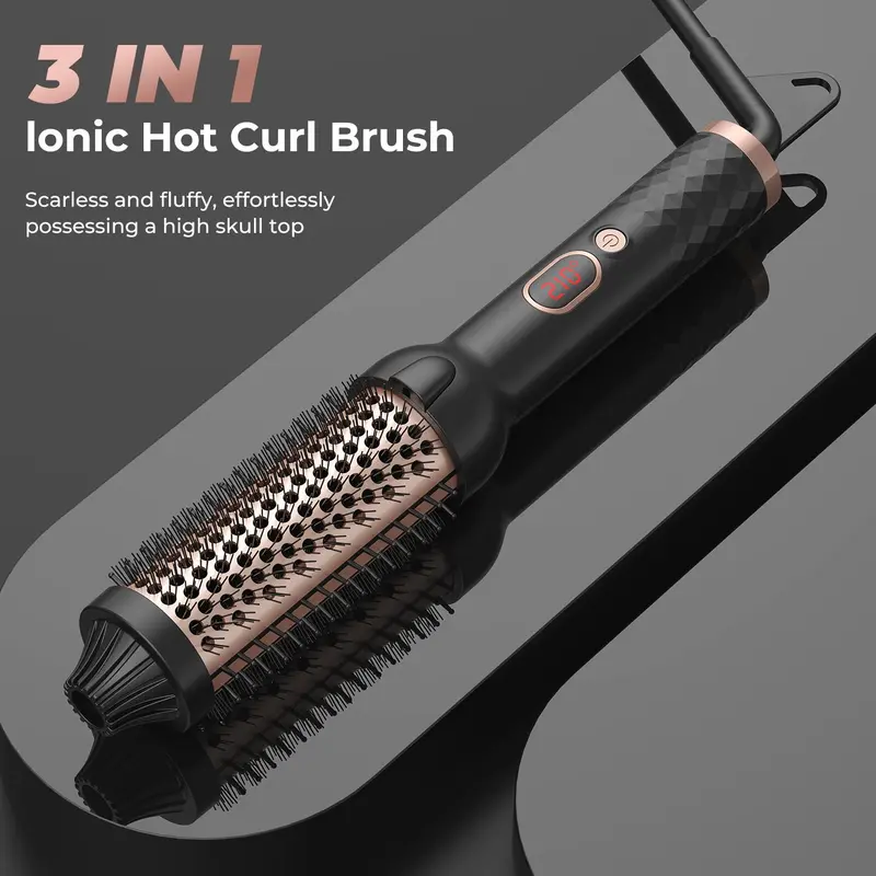 3 in 1 Hair Styling Tool, LCD Display Hair Curling Iron, Fast Heating Hair Curling Comb, Hair Styling Tool for Home & Travel 2