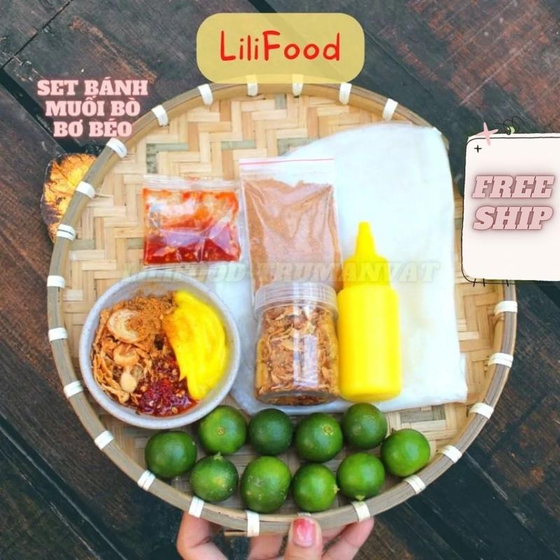 SET Bánh Tráng Dẻo Bơ Hành Phi Me/ Muối Bò Cay-SET Bánh VIP-Lilifood