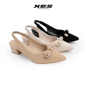 XES LUVI-678 Sepatu Heels Chunky Kantor Wanita 5cm Black Shoes