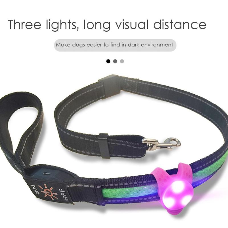 Pet Dog Puppy Collar Necklace Led Collar Pendant Pet Safety Flashing Glow Light Blinking Soft Silicone Hanging Decoration Pet 5