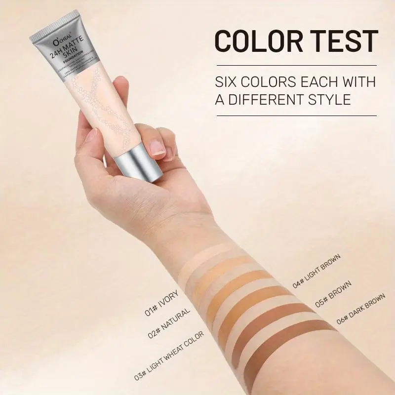 Long Lasting Matte Foundation, 1 Count Oil Control Moisturizing Foundation, Full Coverage Flawless Makeup Cream, Makeup Product for Women & Girls, Cosmetic 4