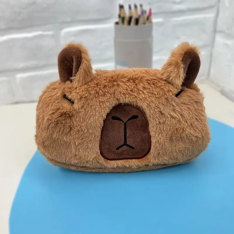 Kotak Pensil Bulu Lucu Capybara/ Pouch /Tempat Makeup /Aesthetic /Korea Boneka /Fashion / Karakter / 7