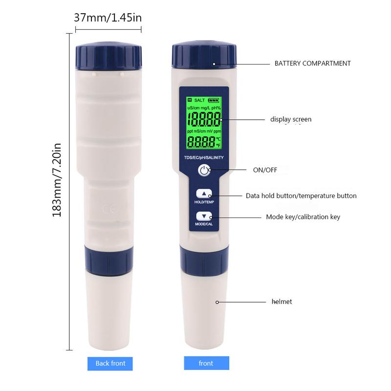 Product Introduction of Máy đo nhiệt độ độ hòa tan trong nước, 5 trong 1, đo TDS, EC, độ mặn, nhiệt độ, máy kiểm tra chất lượng nước kỹ thuật số 38