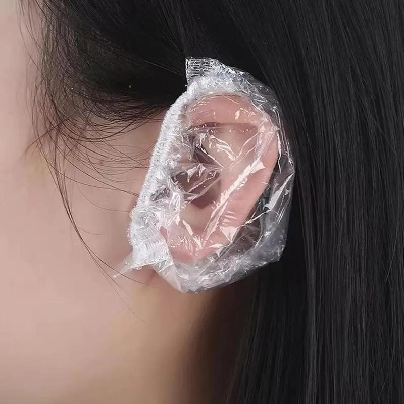 Disposable Waterproof Ear Cover, 100pcs/pack Portable  Waterproof Shower Ear Protector, Bathroom Supplies for Home Hotel Vacation Hair Salon 2