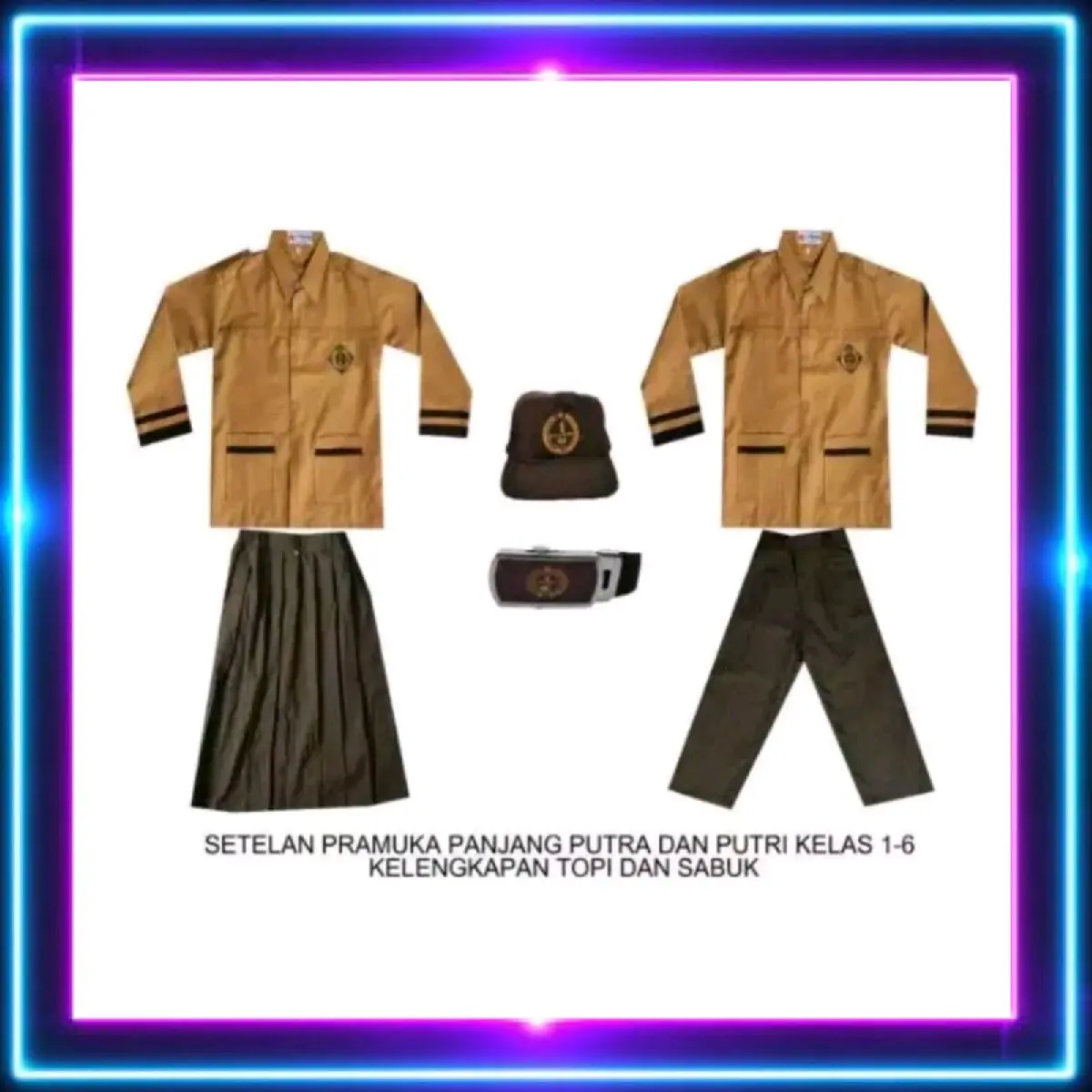 Stelan Seragam Sekolah Pramuka Full Set Cewe Cowo SD Kelas 1-6