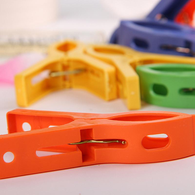 8ps/set Hanger Clips Large Plastic Windproof Beach Towel Clothes Pins Spring Clamp Clothespin Powerful Hot New Cheap 0