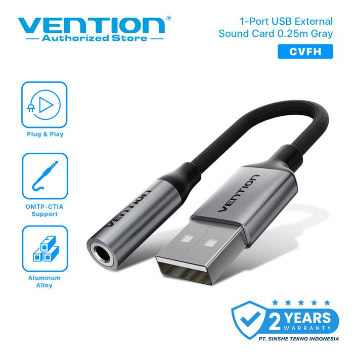 Gambar VENTION USB Sound Card Eksternal 1-Port Headset Mic 3.5mm Support PS5/PC/Laptop - CVF dari Vention Authorized Store Kota Administrasi Jakarta Barat 3 Tokopedia
