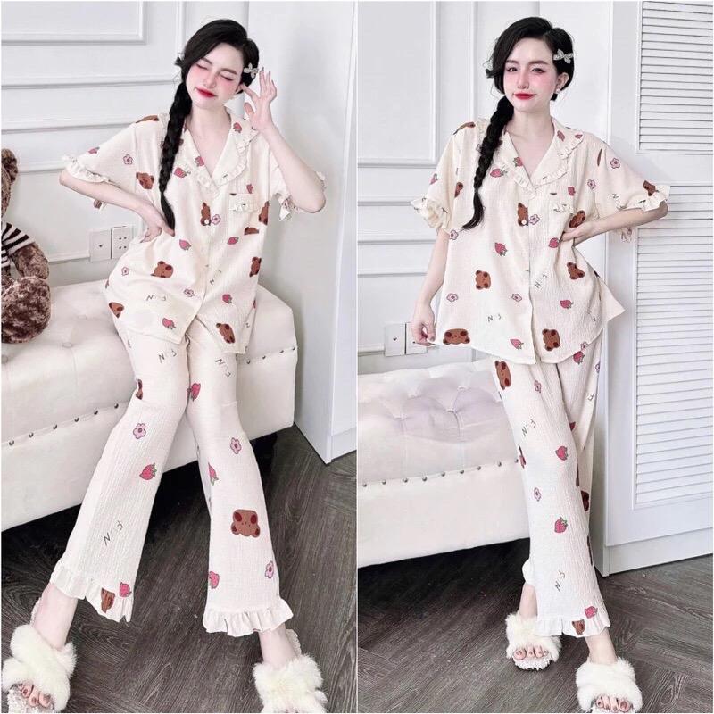Đồ Bộ Bigsize 55-100kg Chất Đũi Xốp mềm mát hoạ tiết dễ thương cho nữ mặc nhà M4 7