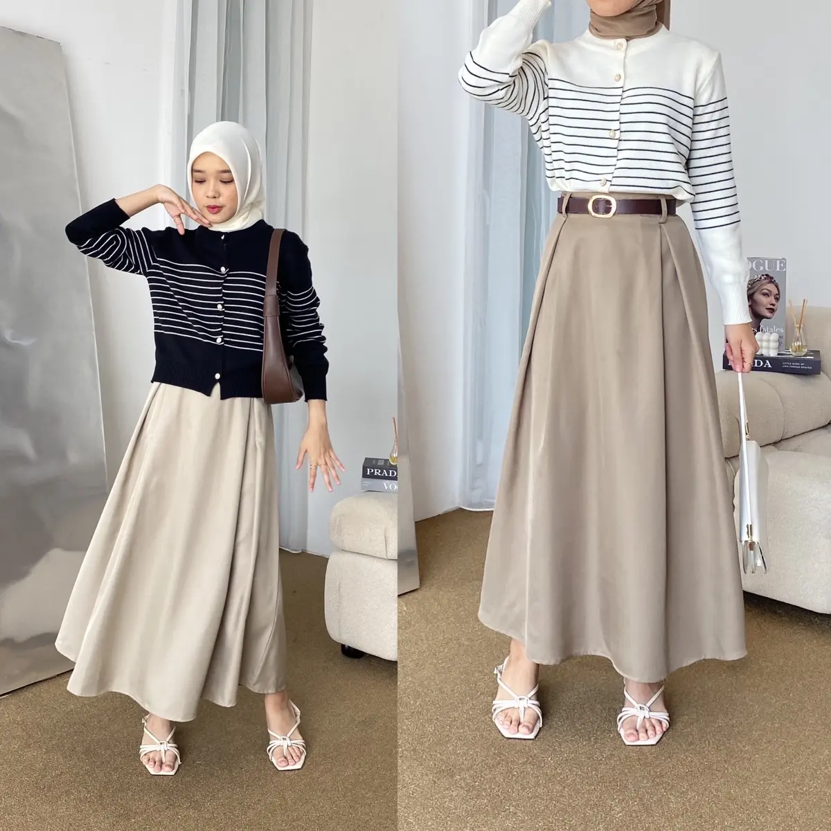 Aleka - Ruby Skirt | Rok Basic | Korean Skirt | Flared Skirt | Rok Panjang A-Line