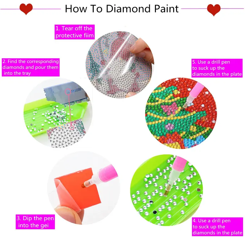 Cute Dog Pattern DIY Diamond Arts Colorful Painting Coaster Kit, 10pcs/set Fun DIY Decorative Art Coaster, Home Decor Set, DIY Decorative Craft for Home Office Coffee Table 4