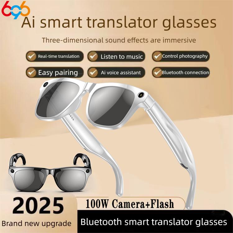 AI Translate Smart Glasses HD Camera Take Photo Record Video Bluetooth Call Music Stereo Mic Touch Sports Sunglasses Women Men