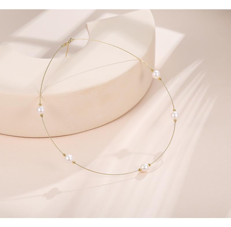 Product Introduction of Freshwater Pearl Choker S925 Sterling Silver Baroque Necklace for Women, Light Luxury Style, Starry Sky Adjustable Collarbone 1
