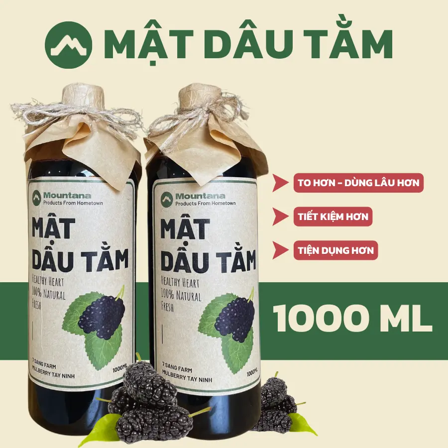 MẬT DÂU TẰM HỮU CƠ KHÔNG CHẤT BẢO QUẢN 1000ML