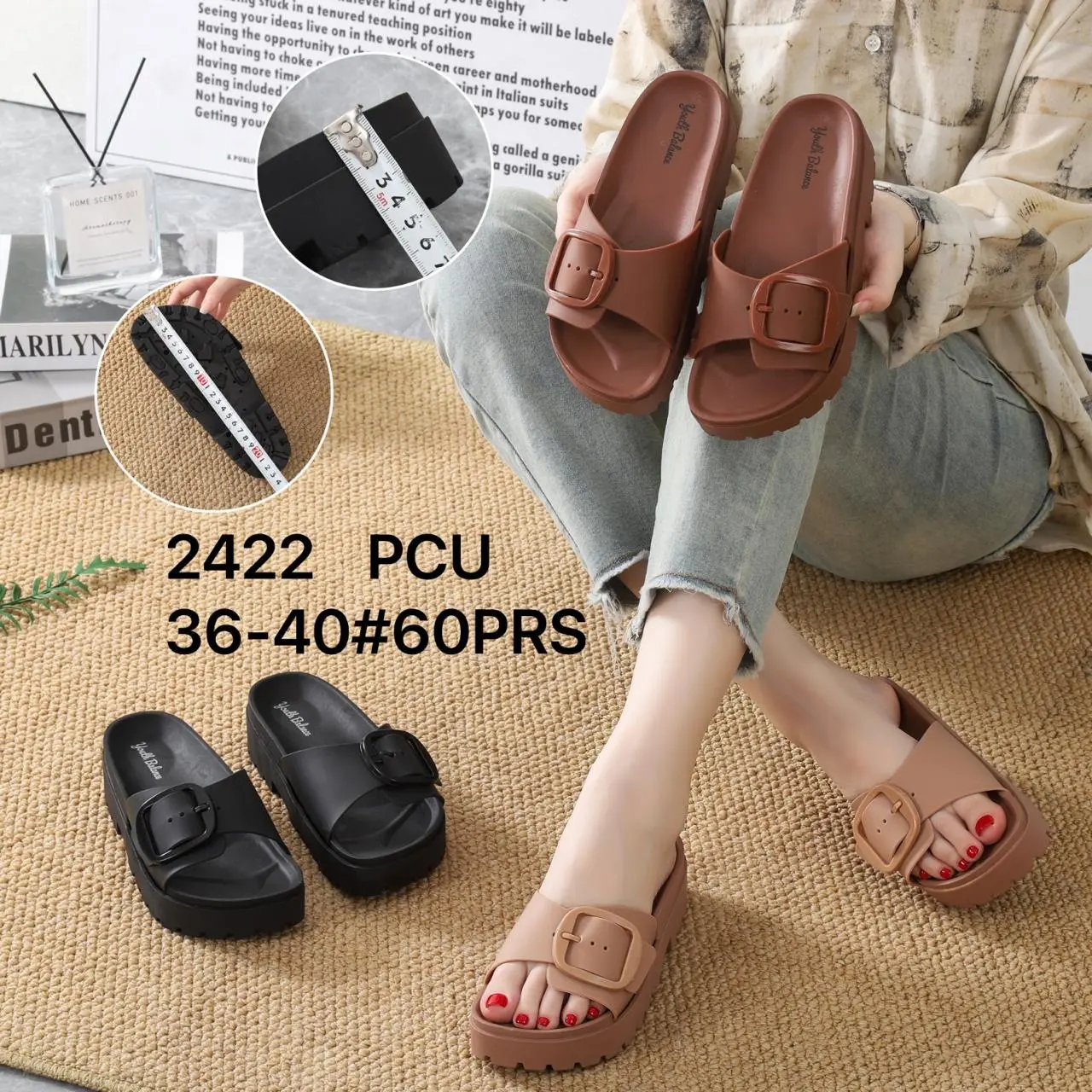 Sandal wanita balance 2422-PCU KOKOP GESPER
