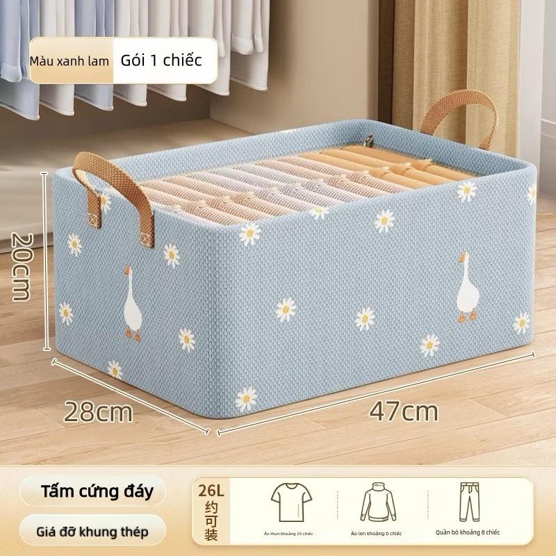 ￼Hộp Đựng Quần Áo Khung Thép Họa Tiết đa dạng, Đựng Chăn Màn, Đồ Lót... Tiện Lợi, Chắc Chắn, Có Thể Gấp Gọn Beejoo Officical 3