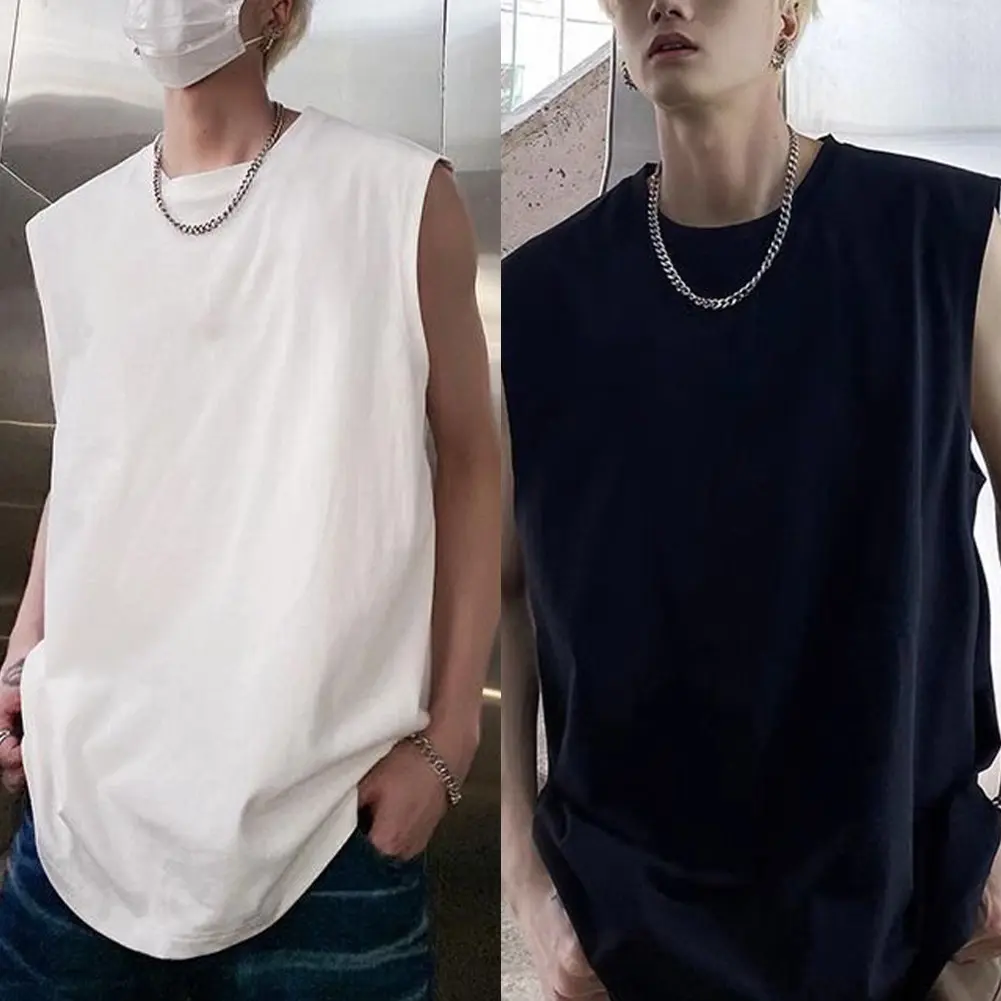 [Daily Deals]  Men Solid Color Tank Top Quick Drying Sports Fitness Gym Casual Sleeveless Vest