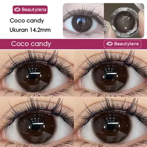 Coco Candy Beautylens Softlens Black Natural eye Color Contact lens 14.2MM Lenses Lensa 6 months Soflen