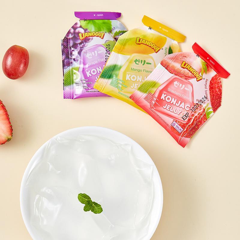Product Introduction of 【HALAL】LIANGGUI Konnyaku Jelly | Campuran Tiga Rasa | Mangga | Stroberi | Anggur | Fitri/Eid Jelly Jus Beli Satu Gratis Satu 9