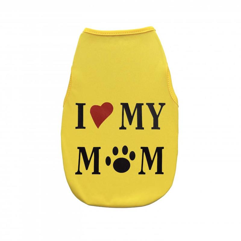 I Love My Mom Letter Print Pet Vest, Breathable Pet Clothes for Small and Medium Dogs & Cats, Pet Supplies for Indoor Outdoor Wear 3