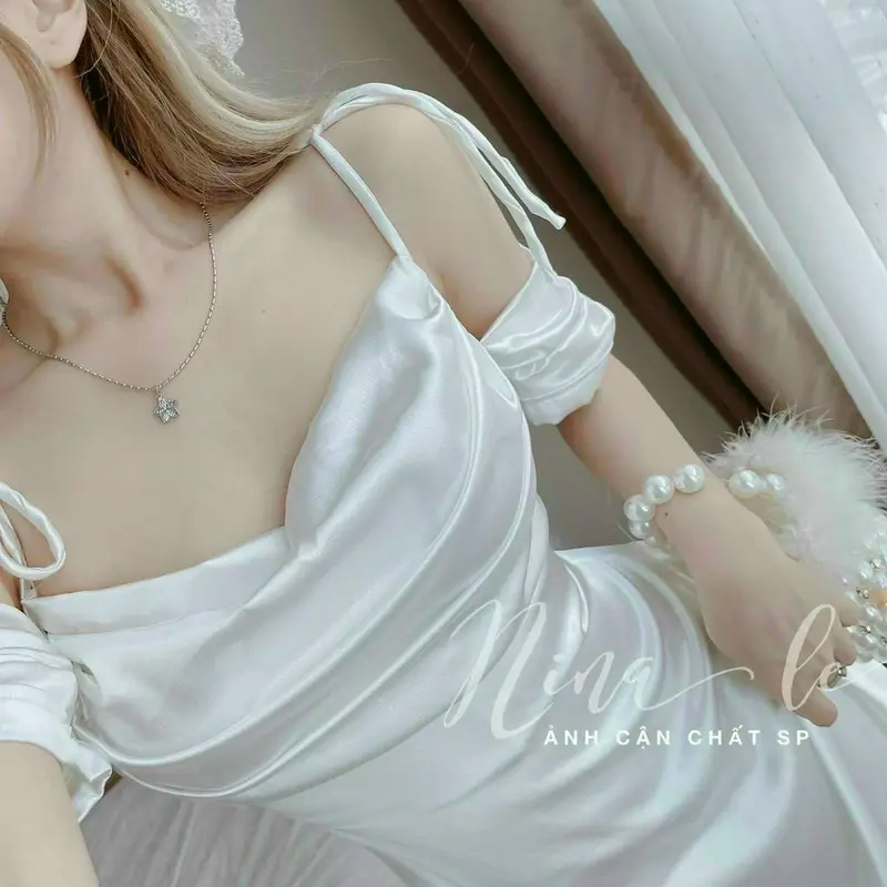 Đầm thời trang nữ mặc đi chơi chất phi lụa cổ dây khoét tay ngắn áo tạo giún váy đầm dài maxi phong cách trẻ trung 1
