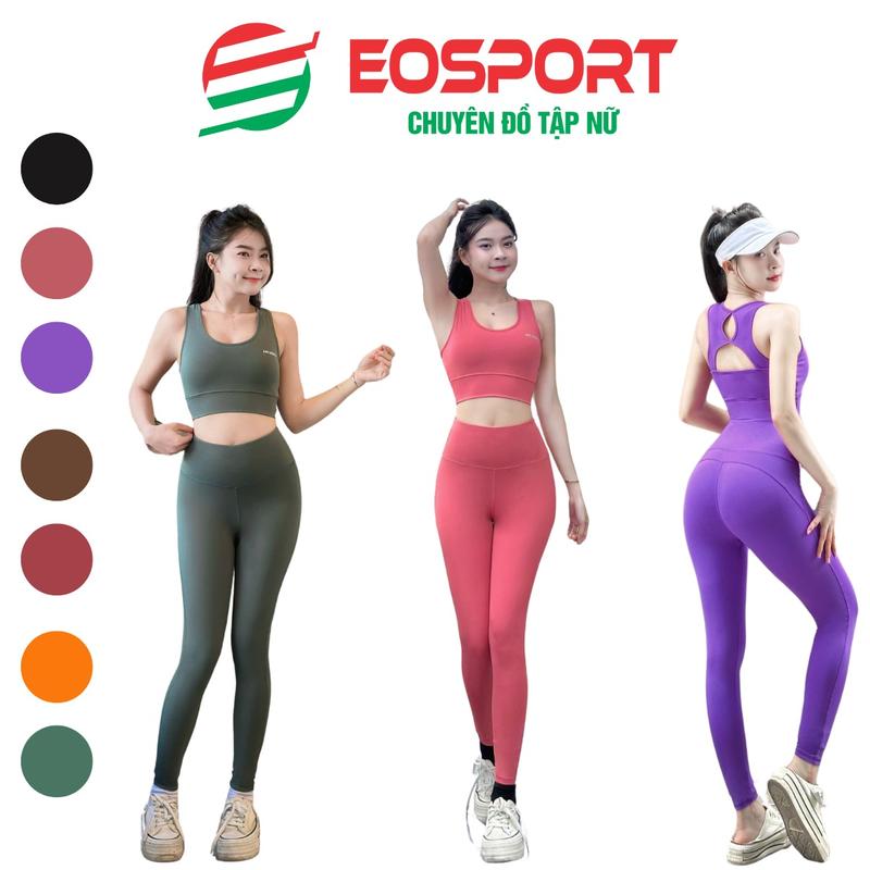 Đồ Tập Gym Nữ, Bộ Tập Yoga Nữ Áo Bra Khoét Lưng Quần Dài Cạp Cao Chất Thun Lạnh Co Giãn 4 Chiều Kèm Mút-D36 Chạy Bộ Sport Tập Thể Dục