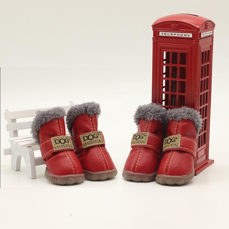 Product Introduction of Dog Shoes Pet Cotton Shoes Autumn and Winter Teddy Shoes Set of 4 Pomeranian/Bichon Frise Puppy Dog Winter Snow Boots 9
