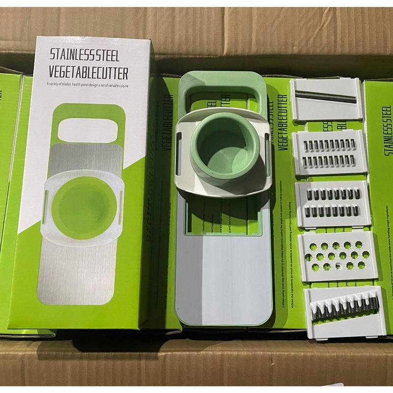 Nạo Rau Củ, Bộ Nạo Rau Củ Quả Đa Năng Tích Hợp 5 luoi Nạo Kèm Bảo Vệ Tay Cầm BOXHOME