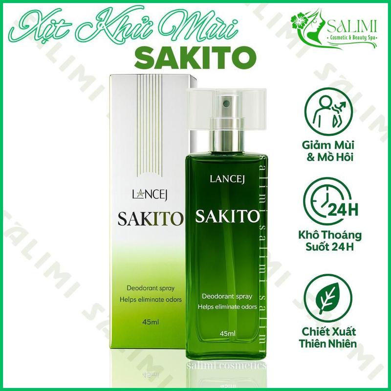  Xịt Khử Mùi SAKITO 45ml Giảm Hôi Nách Hôi Chân Ngăn Tiết Mồ Hôi Giúp Vùng Da Khô Thoáng 