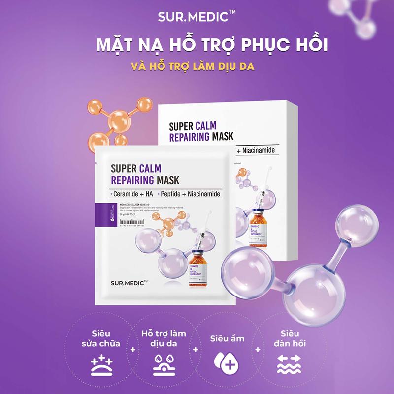 Product Introduction of KOL - Combo 10 Mặt Nạ Hỗ Trợ Dưỡng Da SUR.MEDIC Mask 30g/miếng 1