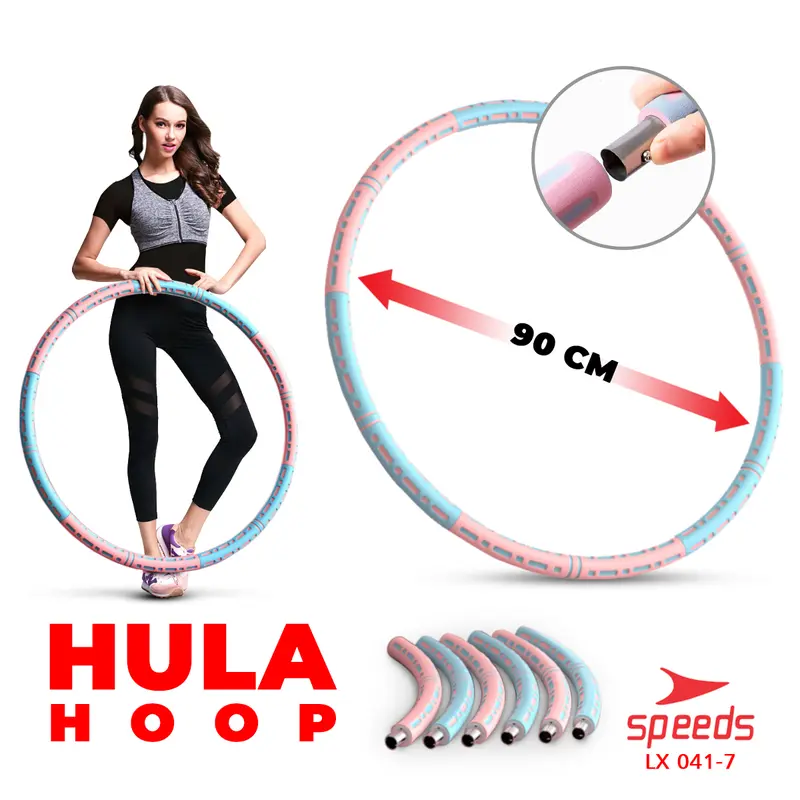 SPEEDS Hula Hoop Olahraga Fitness Portabel Bongkar Pasang Rangkai 8 Bagian HulaHoop Outdoor 041-7 0