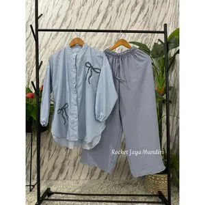 HF - Oneset Glaudy Salur Bordir Katun Set Wanita