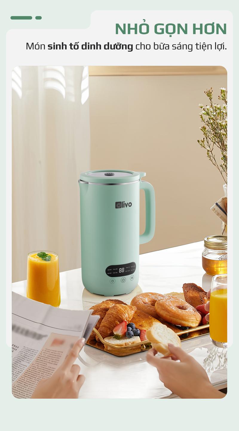 Product Introduction of Máy Làm Sữa Hạt OLIVO CB1000 – 9 Chế Độ – Nắp INOX Kết Hợp Kính Cường Lực – Chống Trào – Dung Tích 1L – Công Suất 880W – Lưỡi Dao Sắc Bén 9