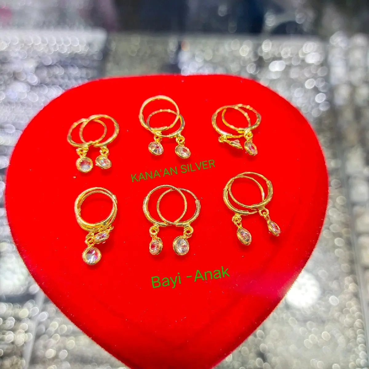 anting bayi anak Rose gold ring gantung