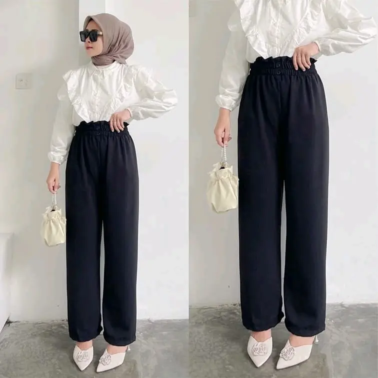 Celana Panjang Bawahan Muslim Polos Basic Casual 5