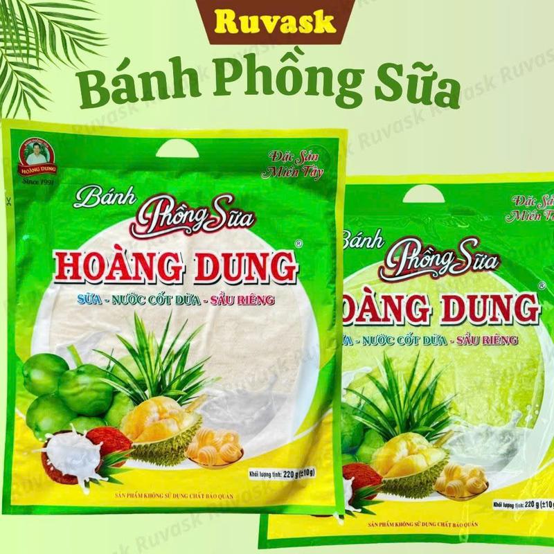 Bánh Tráng Phồng Sữa Hoàng Dung Lá Dứa, Sầu Riêng THƠM NGON - Bánh Sữa Phồng SIÊU TO - Bánh Phòng Sữa Ruvask