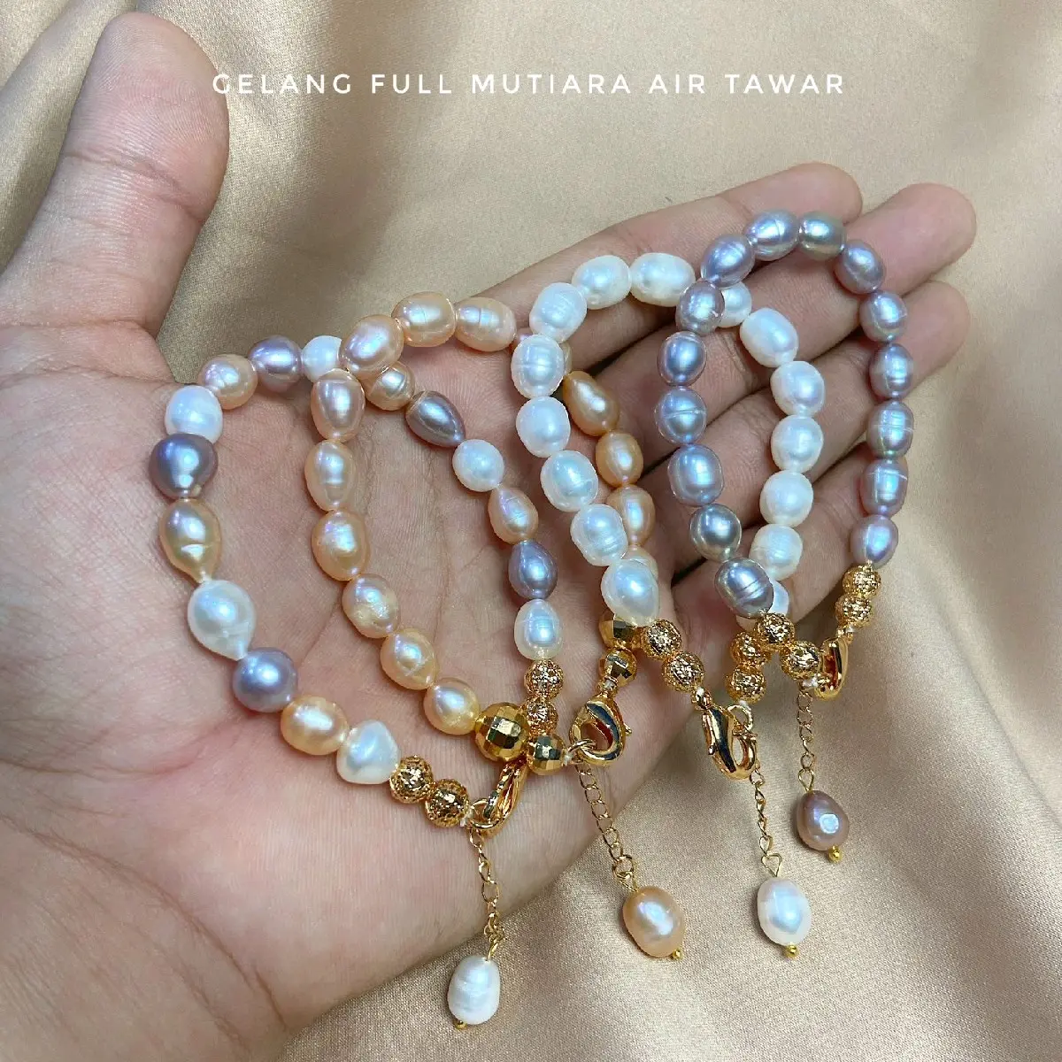 gelang mutiara super asli