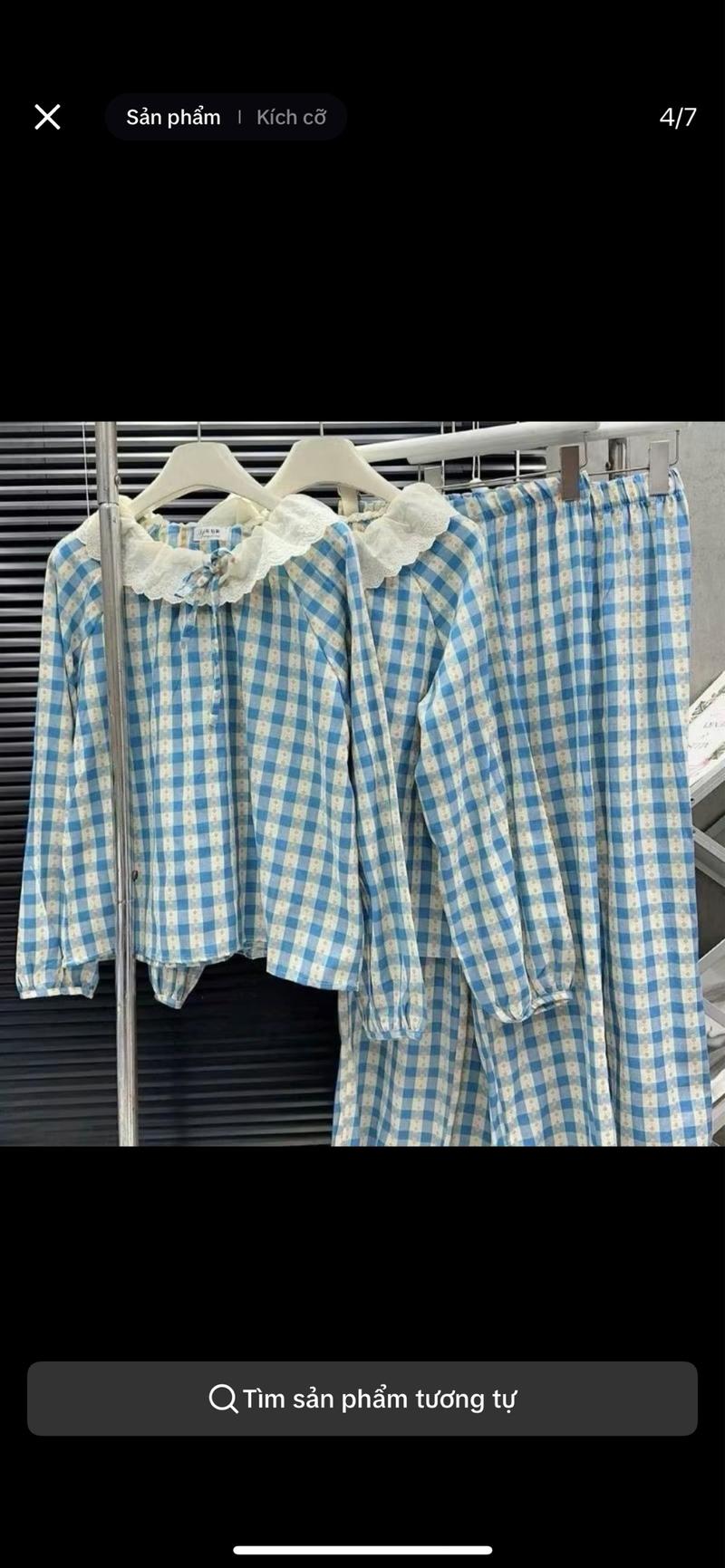 Product Introduction of (sale)Bộ ngủ bánh bèo kẻ xanh , kẻ hồng bigsizehuongbe Nữ 2