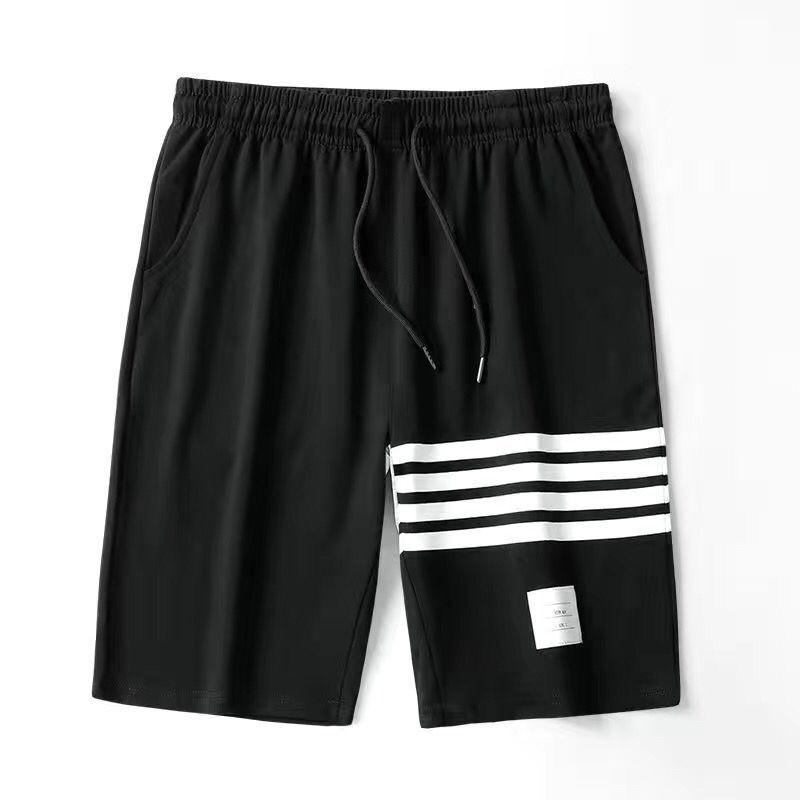Product Introduction of 2023 New Summer Casual Set Korean Style Trendy Four-Bar Shorts Casual Sports Short T-Shirt Round Neck Short Sleeve Men's Clothing Closed 16