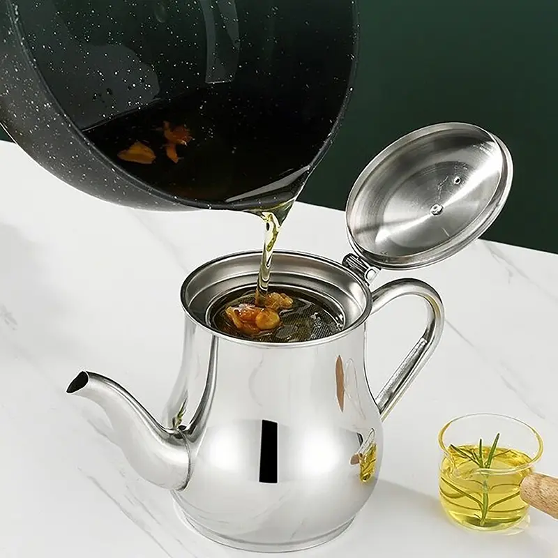 Bình Đựng Dầu Lọc, Chất Liệu Thép Không Gỉ, Chống Rò Rỉ, Thích Hợp Sử Dụng Trong Gia Đình, Bình Rót Dầu, Bình Đựng Gia Vị, Đồ Dùng Nhà Bếp, Bình Đựng Dầu