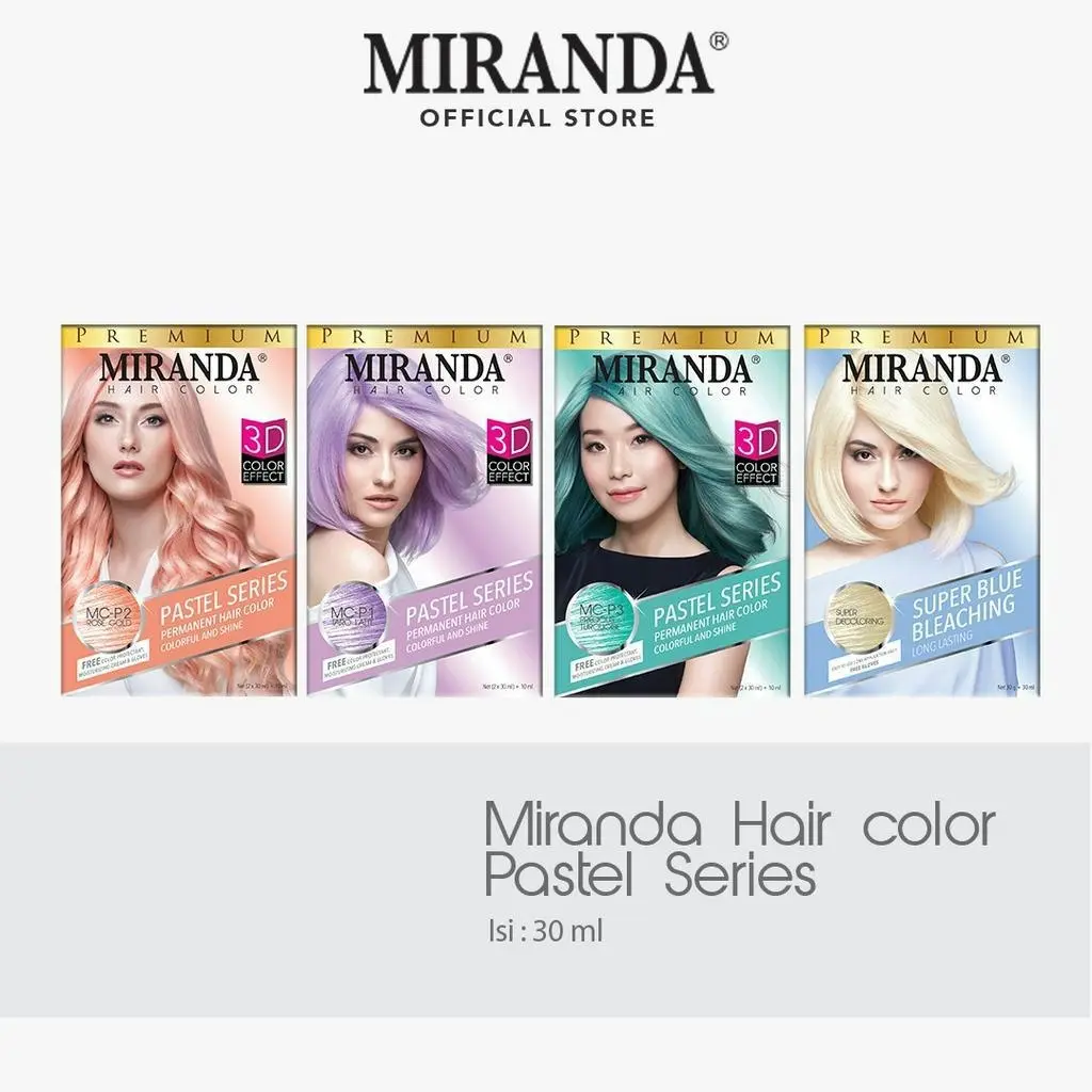 Miranda Hair Color Pastel Series [30ml] / Cat Rambut Miranda Pastel Series Cat Rambut Warna Pastel Pewarna Box