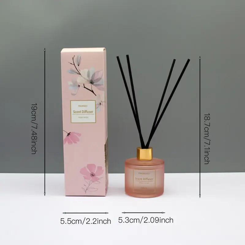50ml Floral Scented Glass Air Freshener, Long Lasting Aromatherapy Diffuser, Home Fragrance for Living Room Bedroom Bathroom, Home Decor 1