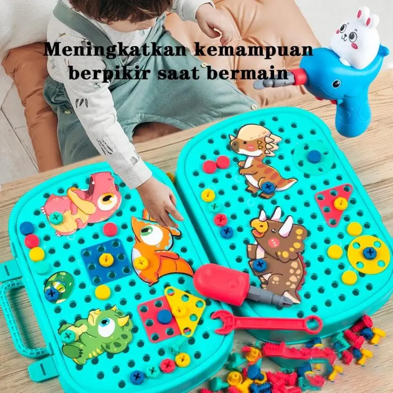 351pcs Block City Kotak Peralatan Sekrup Simulasi/ 3D DIY Brick Baut Koper Sekrup Pakit Bongkar Electric Drill Mainan/Pembongkaran Manual Bor Listrik DIY/Bor Obeng Listrik Mur Sekrup Merakit Membongkar/sekrup Perbaikan/Kotak Puzzle Sekup/Mainkan Mainan Ko 6