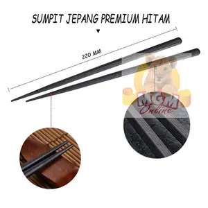 Sumpit Jepang PREMIUM hitam 22CM / Japanese Chopstick PREMIUM 1 pasang