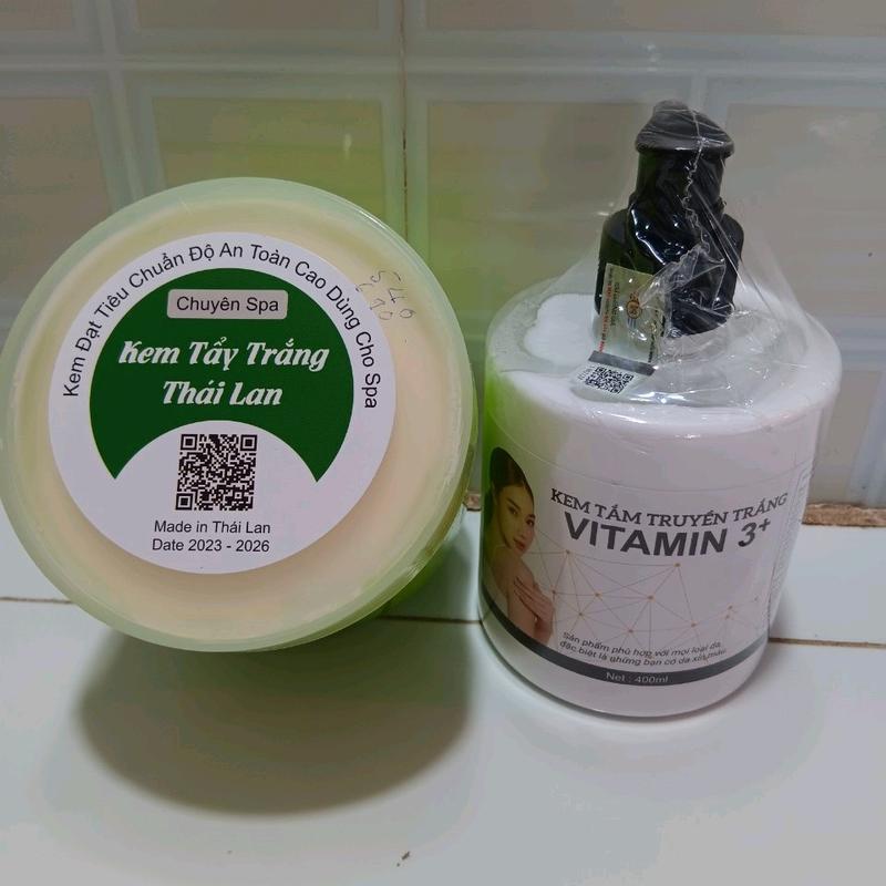 1 KEM TẨY TRẮNG THÁI LAN + 1 KEM TẮM TRUYỀN TRẮNG VITAMIN 3+